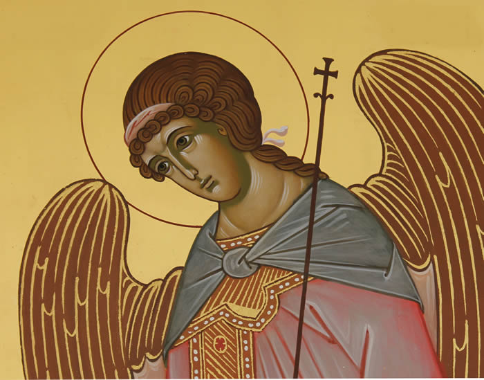Iconostas Holy Archangel Gabriel fragment by Anna Gouriev-Pokrovsky
