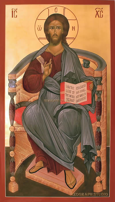 Iconostas Icon of Christ-Enthroned by Anna Gouriev-Pokrovsky