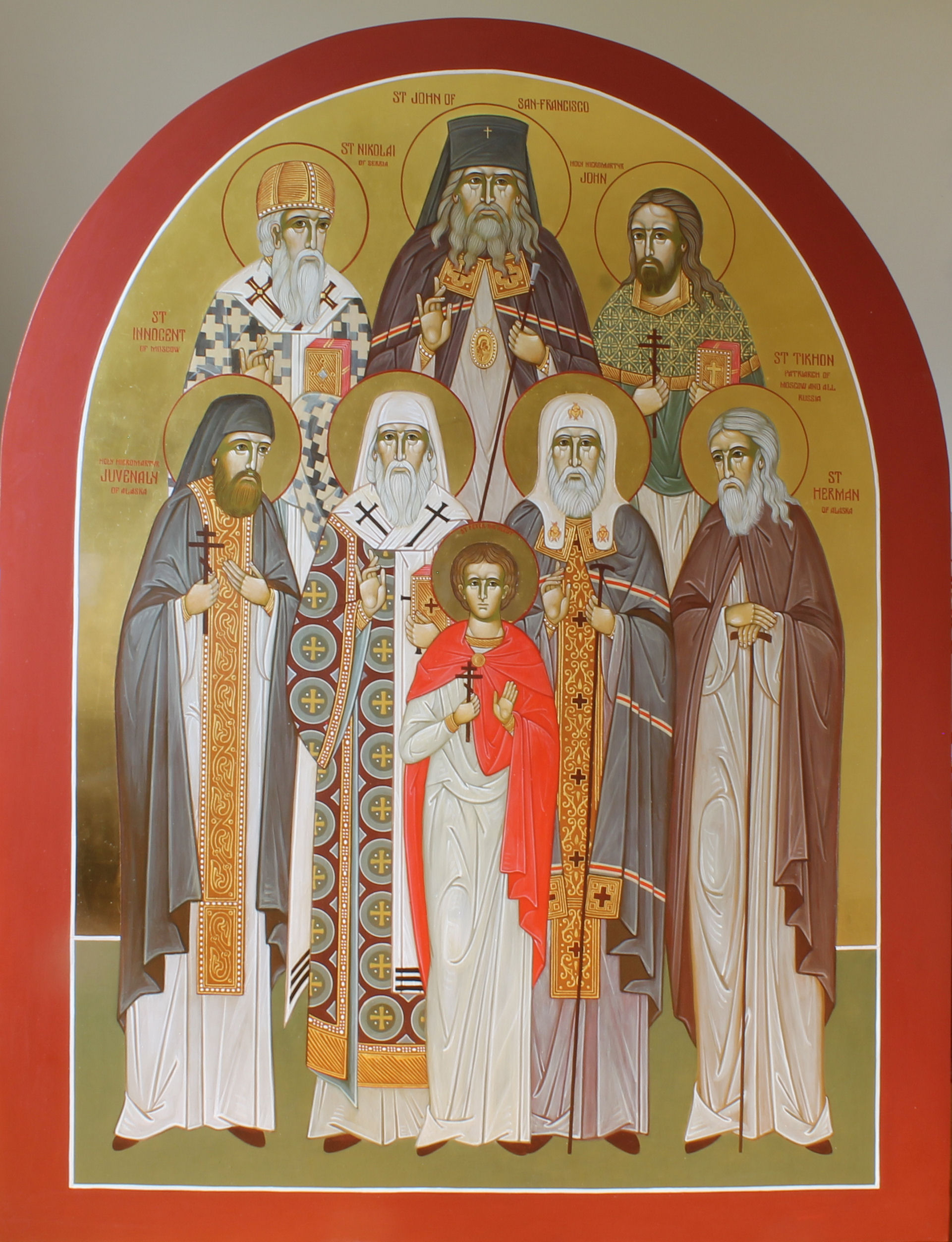 Icon of Synaxis of American Saints by Anna Gouriev-Pokrovsky