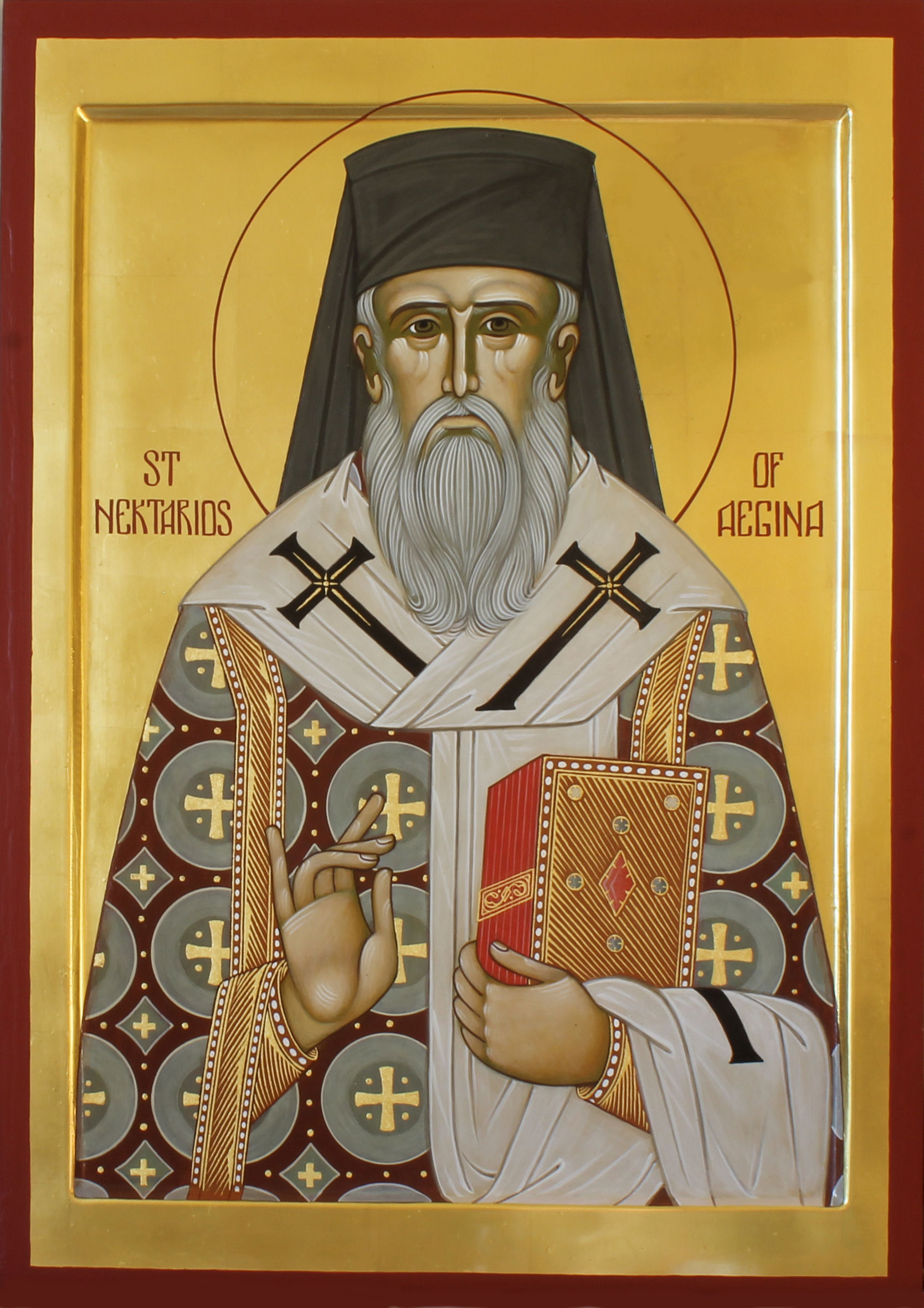 Icon of St. Nektarios by Anna Gouriev-Pokrovsky