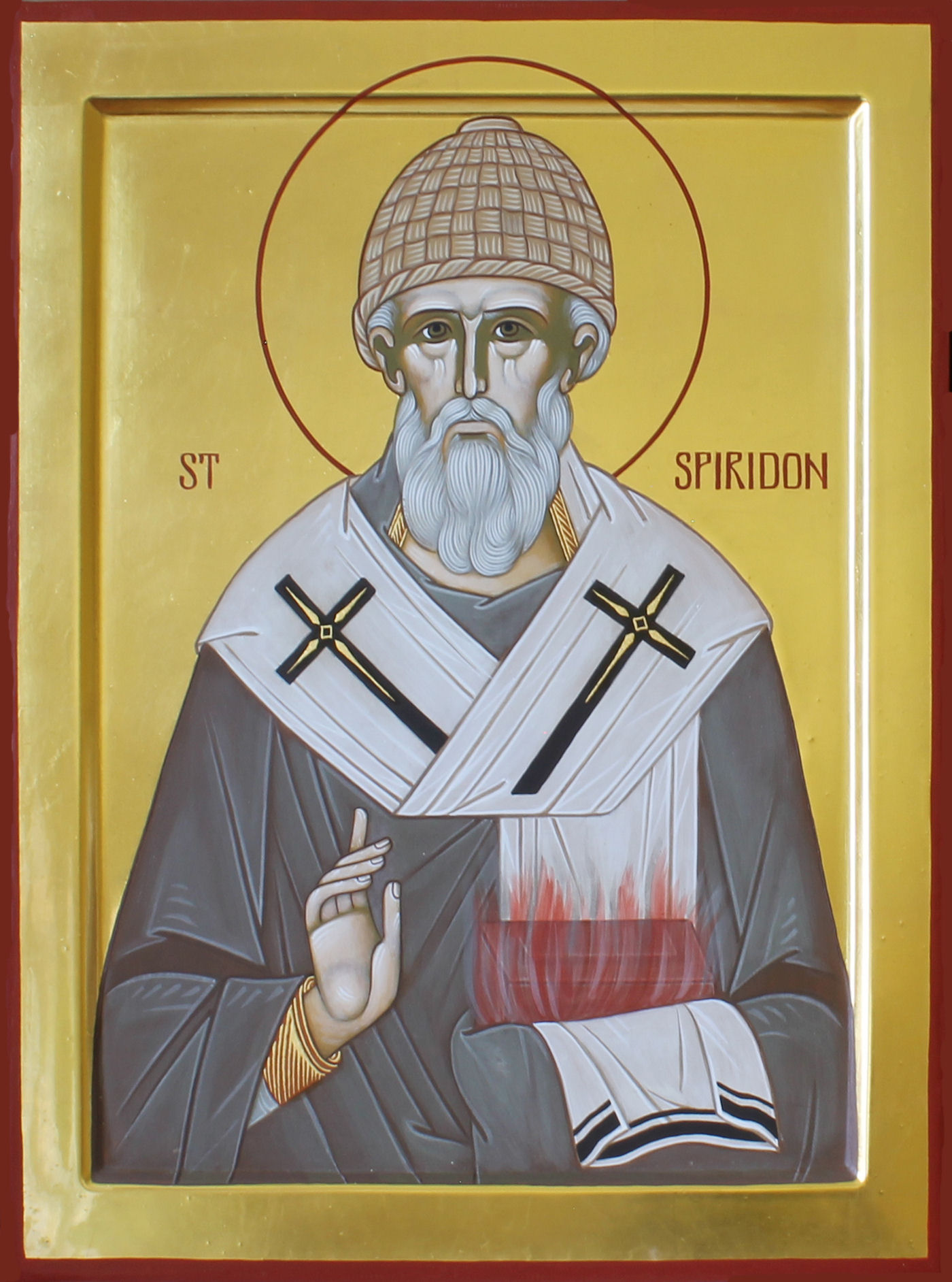 Icon of St. Spiridon by Anna Gouriev-Pokrovsky