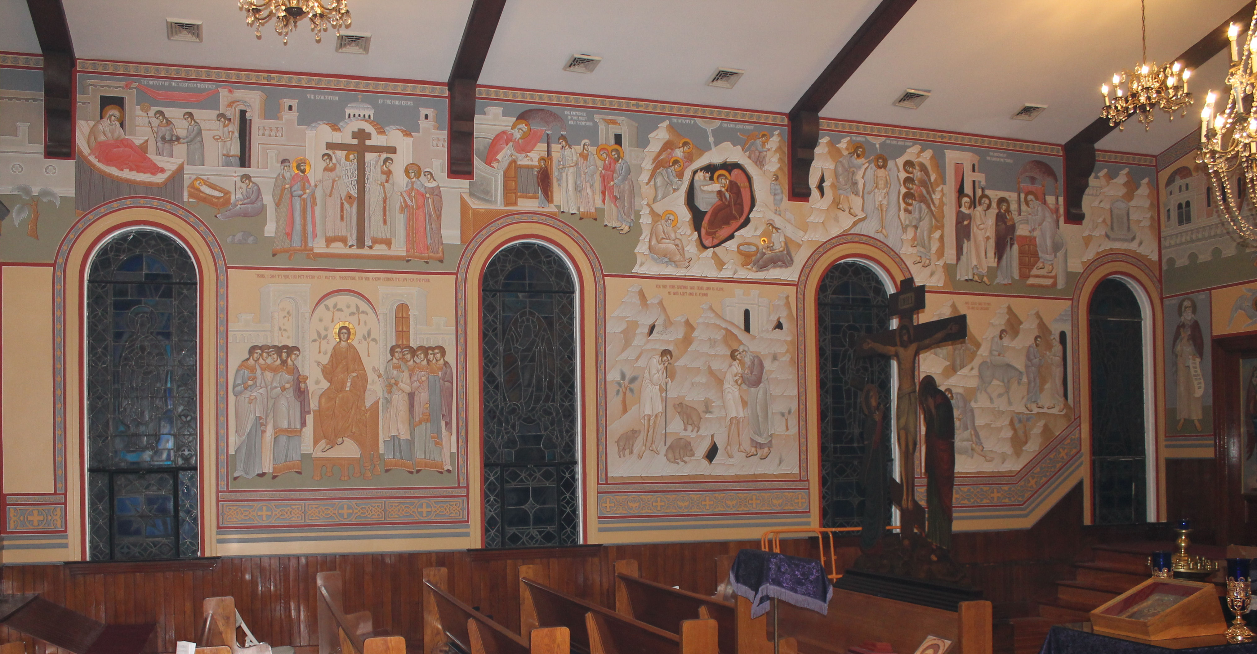 Wall painting north wall 2 - St. Nicholas Orthodox Church Salem MA by Anna Gouriev-Pokrovsky