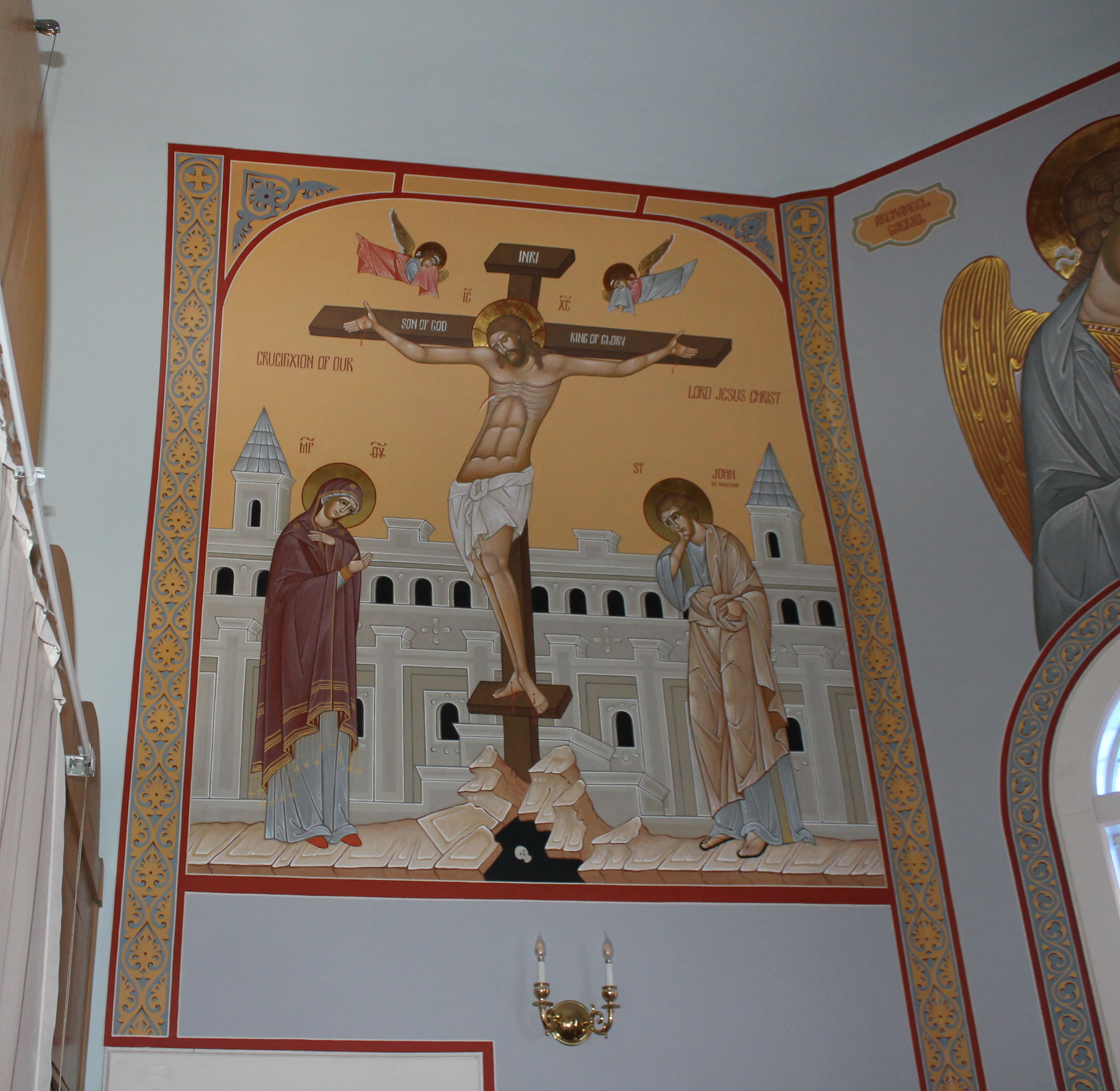 The crucifiction - Holy Annunciation Orthodox Church Maynard MA by Anna Gouriev-Pokrovsky